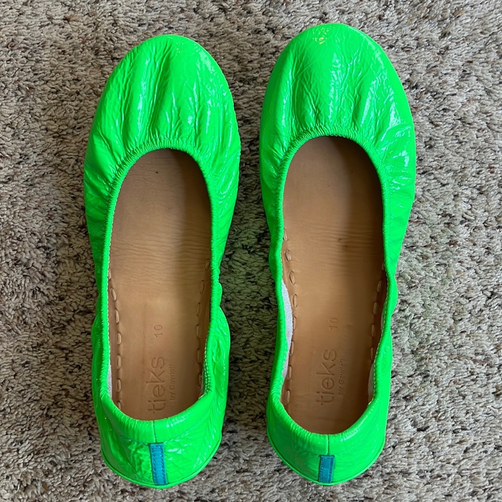Tieks Bright Neon Green Ballet Flats